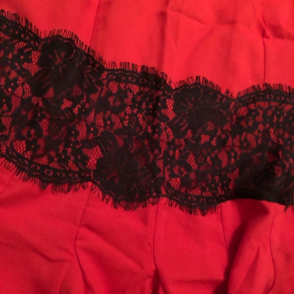 Coral and black lace skater dress - Picture 3 of 3